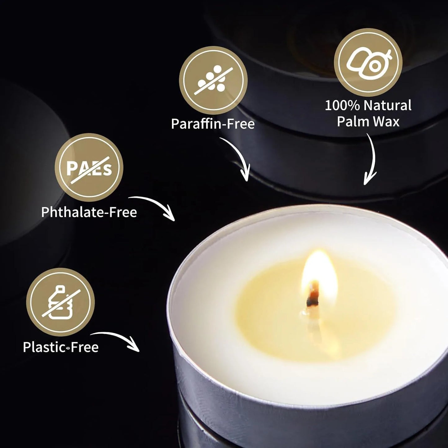 50pcs Smokeless Mini Tea Light Candles